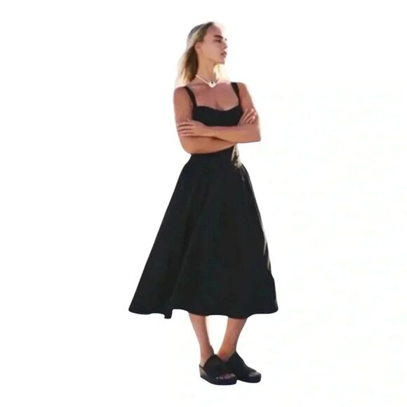 Free People Free-est Paolo Midi Dress Black Size Med. - Picture 5 of 6